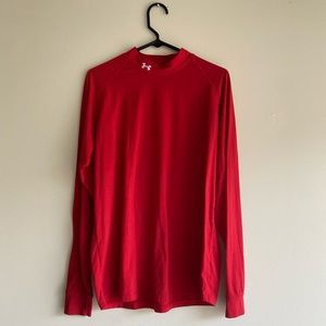 Men’s under armour red long sleeve mock neck SZ M